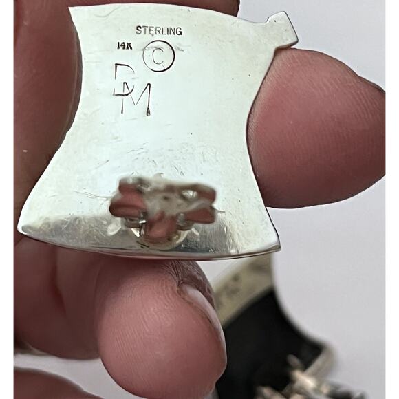 Dian Malouf Yellow Giraffe Chalcedony Sterling 925 14K Gold Clip-On Earrings - Picture 2 of 8